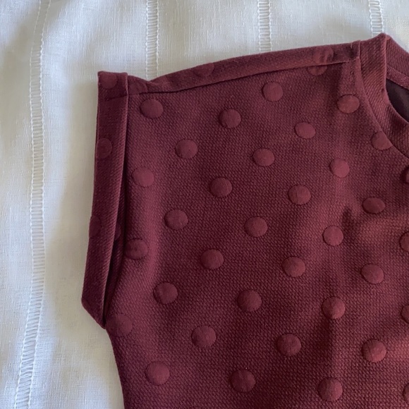 NWT Flower to Feather maroon short sleeve top. - Picture 3 of 8